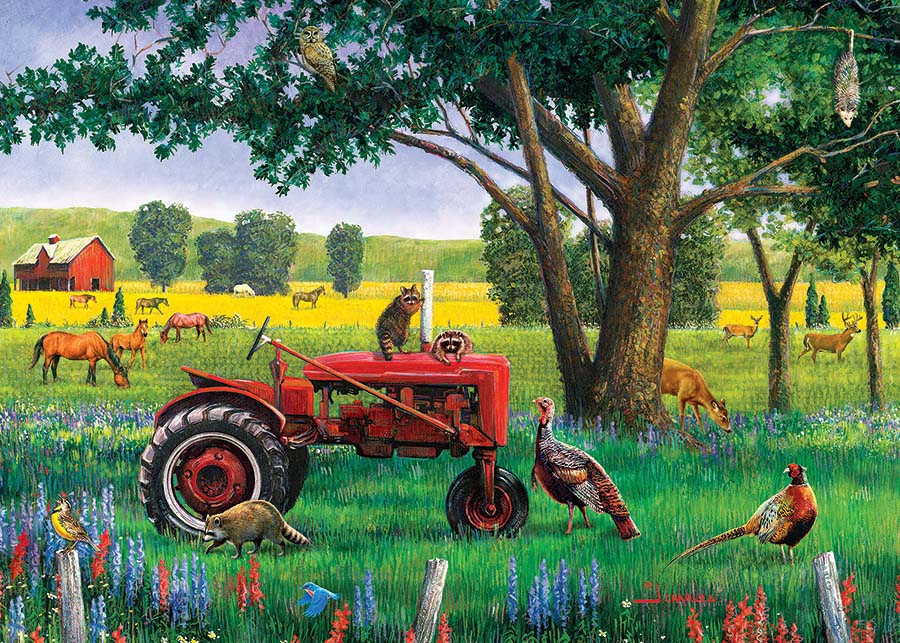 Red Tractor Farm Jigsaw Puzzle