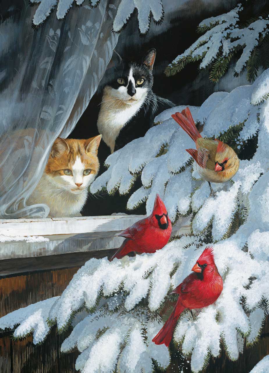 Bird Watchers (Small Box) Cats Jigsaw Puzzle
