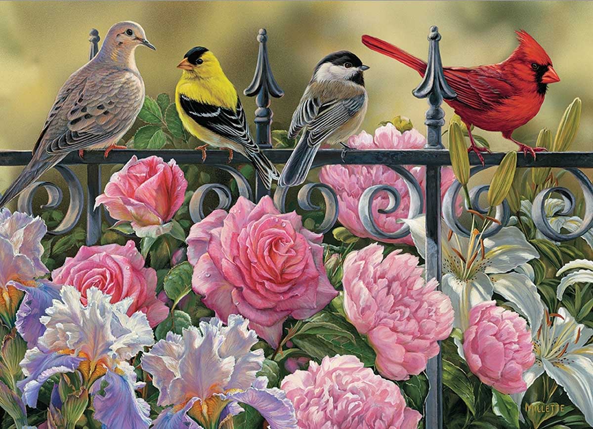 Birds on a Fence Birds Jigsaw Puzzle