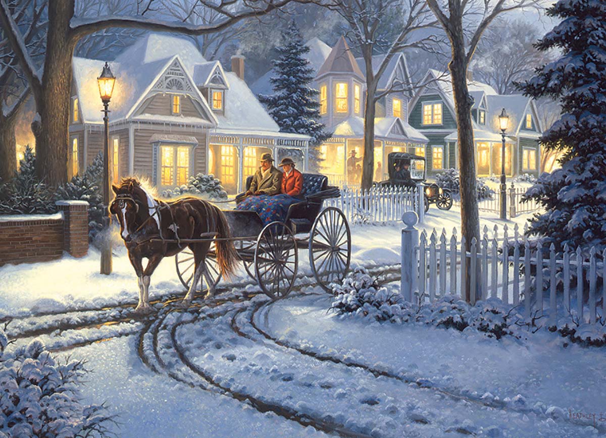 Horse-Drawn Buggy Winter Jigsaw Puzzle