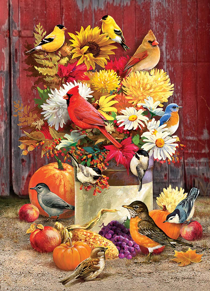 Autumn Bouquet Birds Jigsaw Puzzle