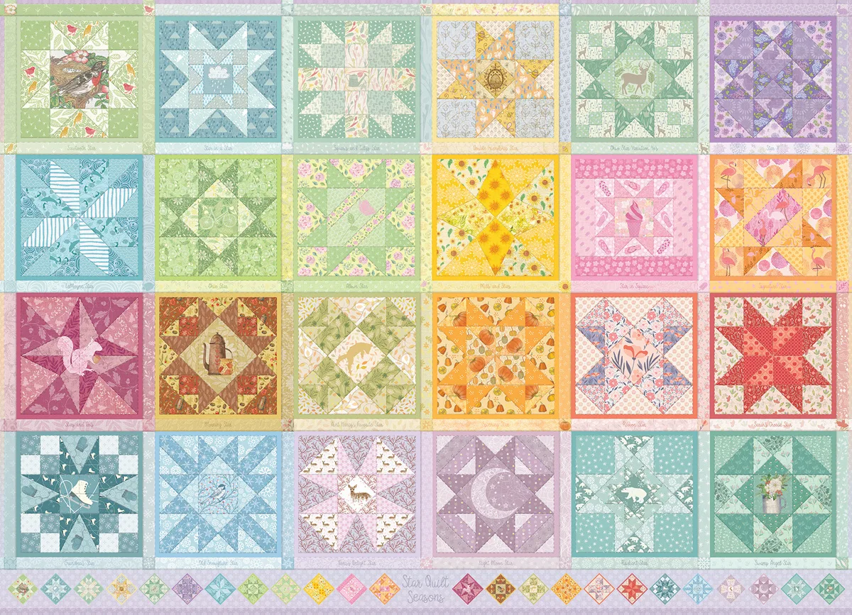 Star Quilt Seasons Pattern & Geometric
