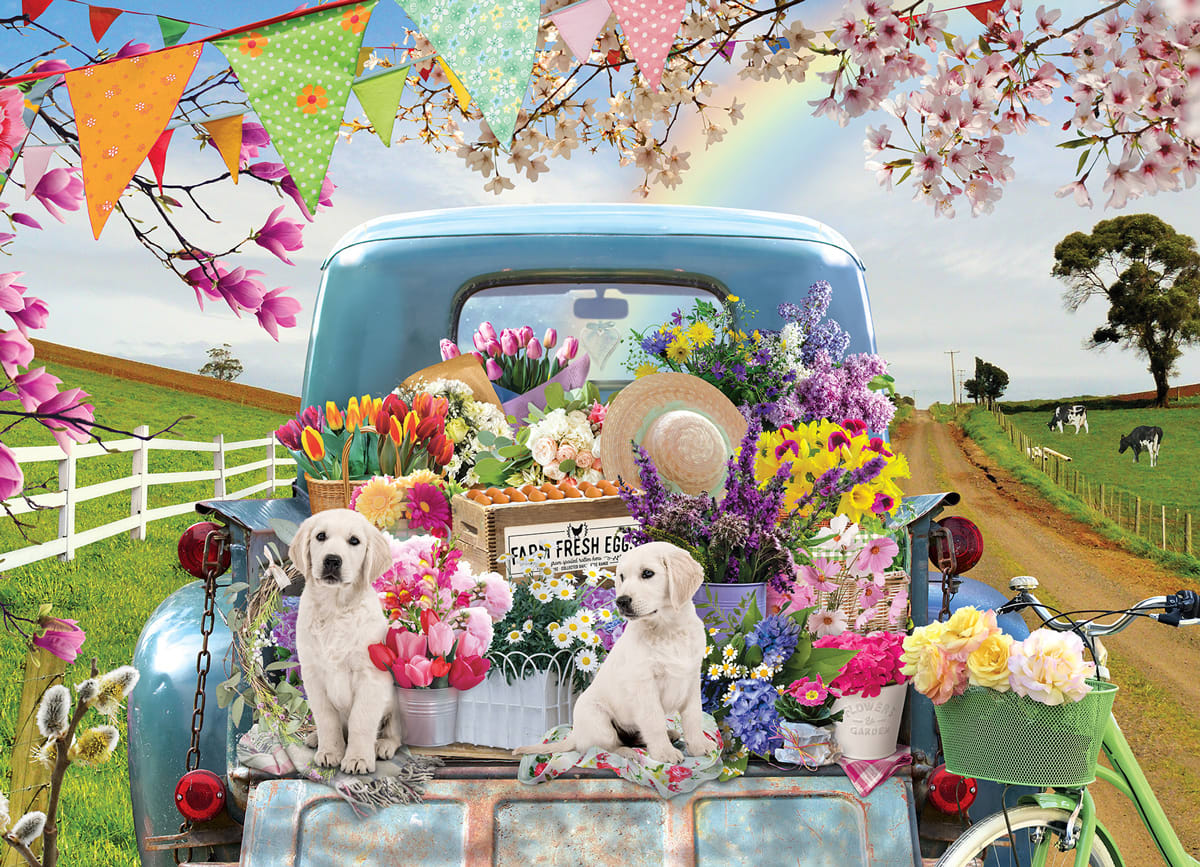 Country Truck in Spring Dogs