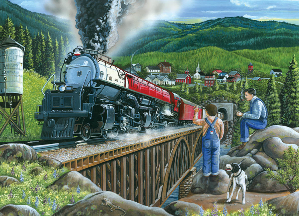 Steaming Out of Town Train Jigsaw Puzzle