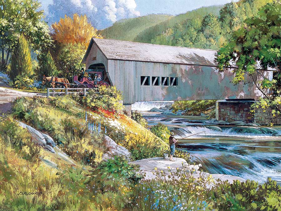 Covered Bridge Father's Day Jigsaw Puzzle