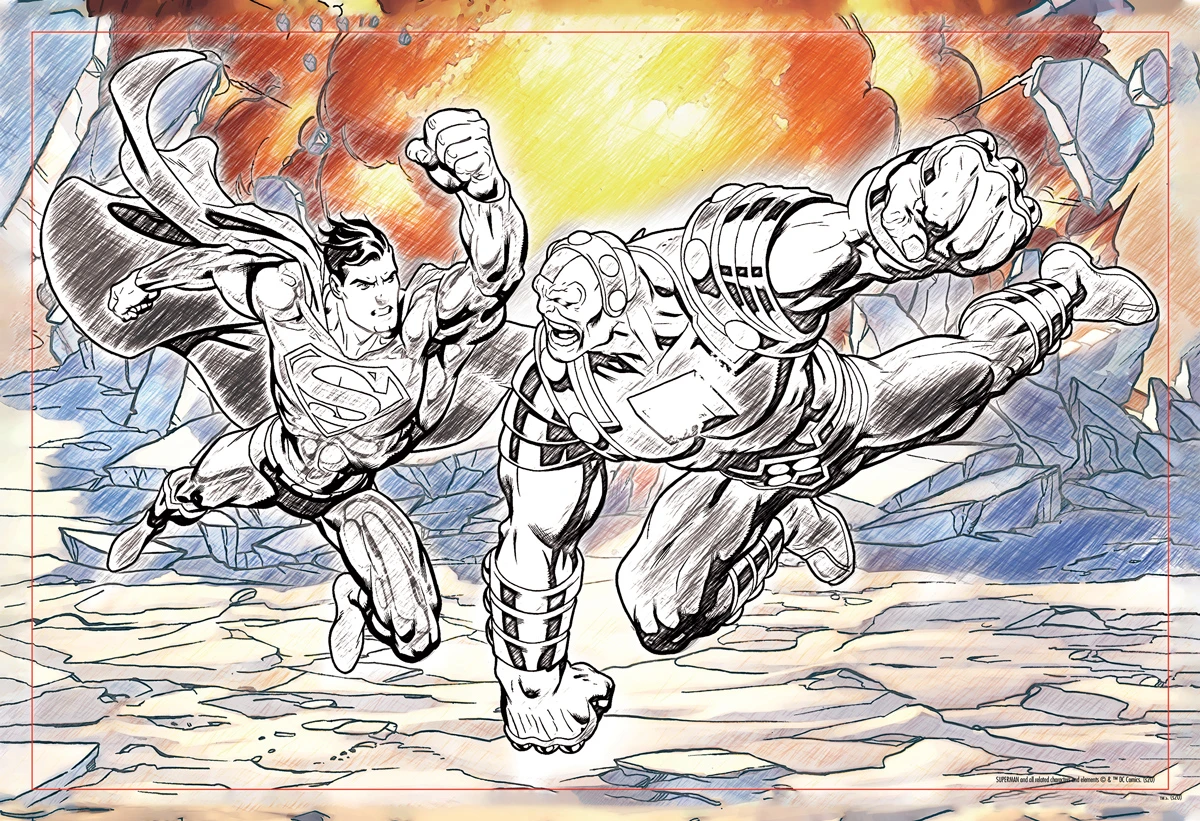 Scratch OFF Puzzle : DC Comics Superman & Mongul