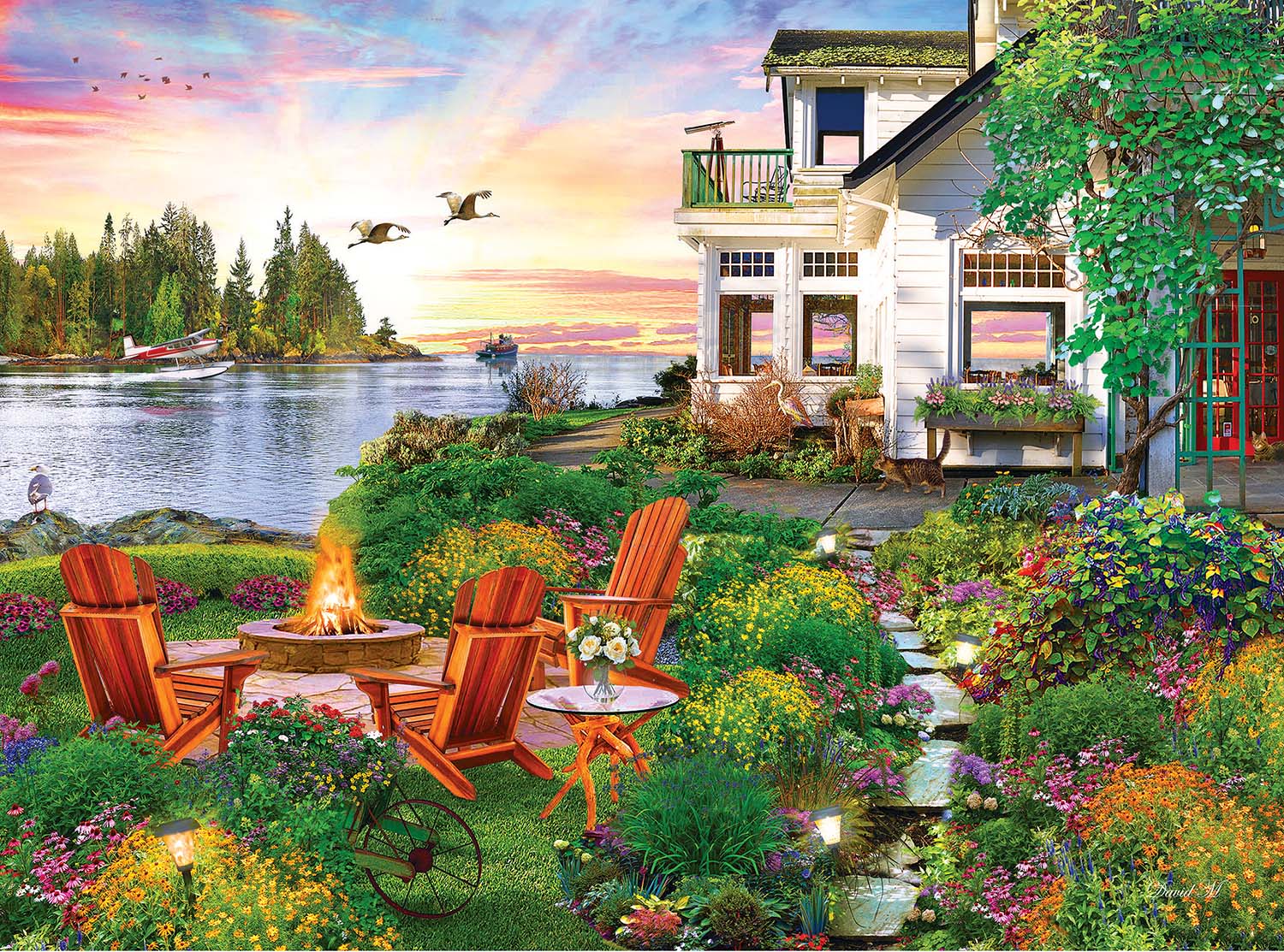 My Happy Place - Harbour House Landscape Jigsaw Puzzle
