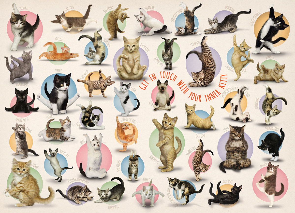 Yoga Kittens Cats Jigsaw Puzzle