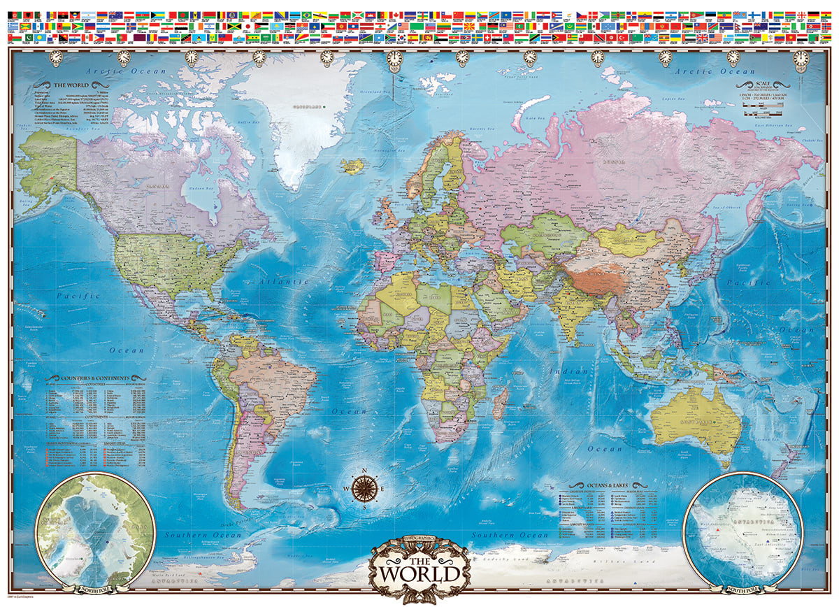 Map of the World with Flags Educational