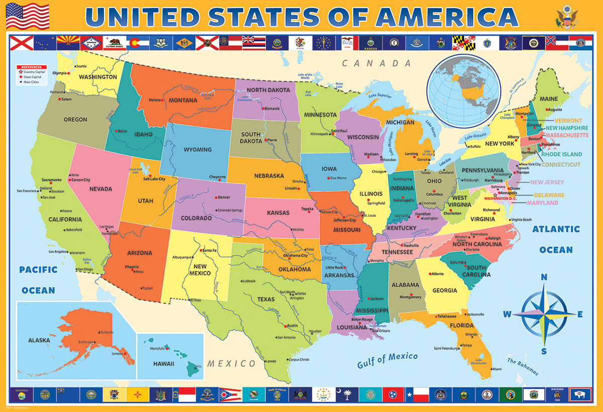 Map of the United States of America Educational