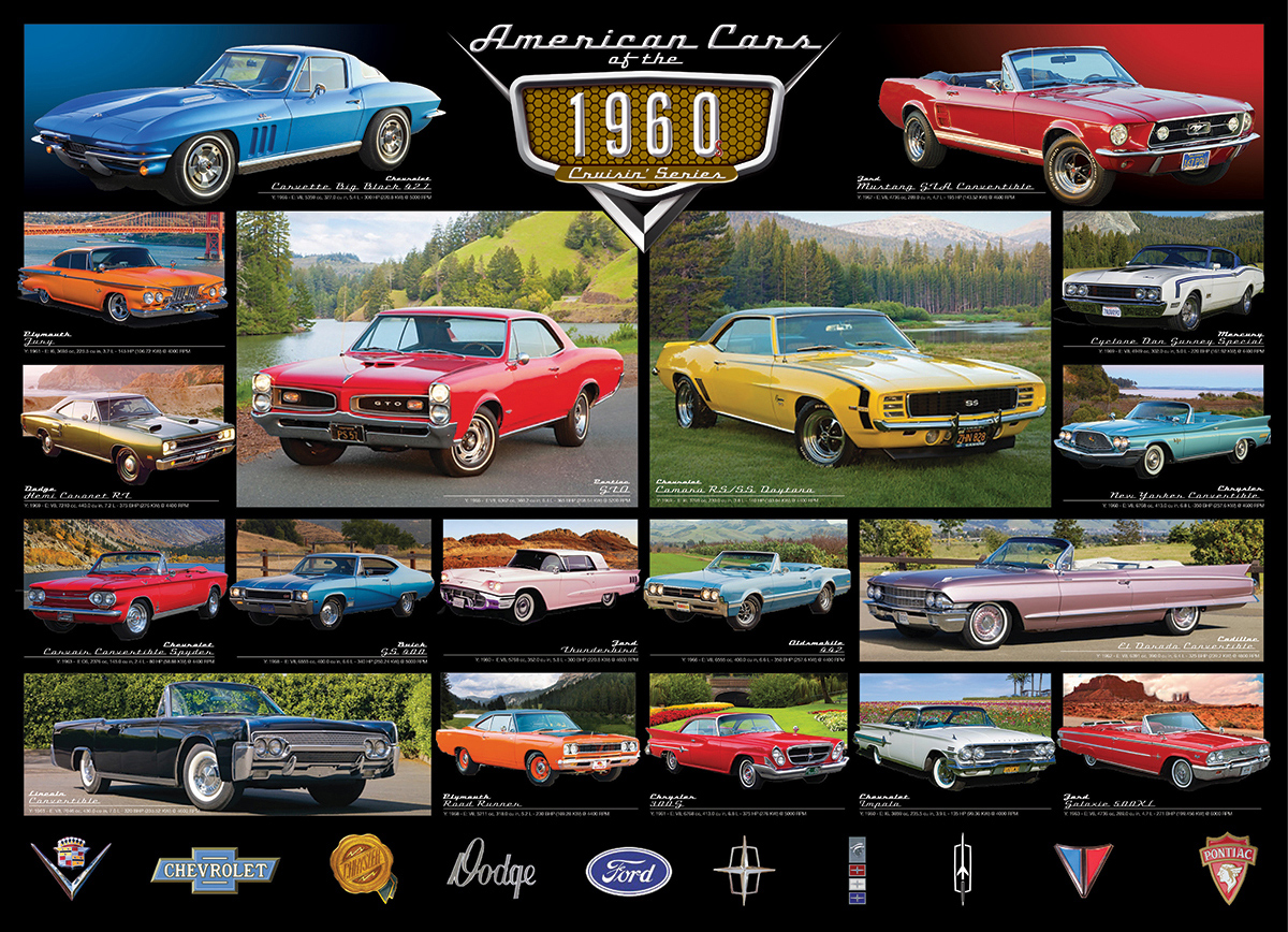 American Cars of the 1960's Car Jigsaw Puzzle