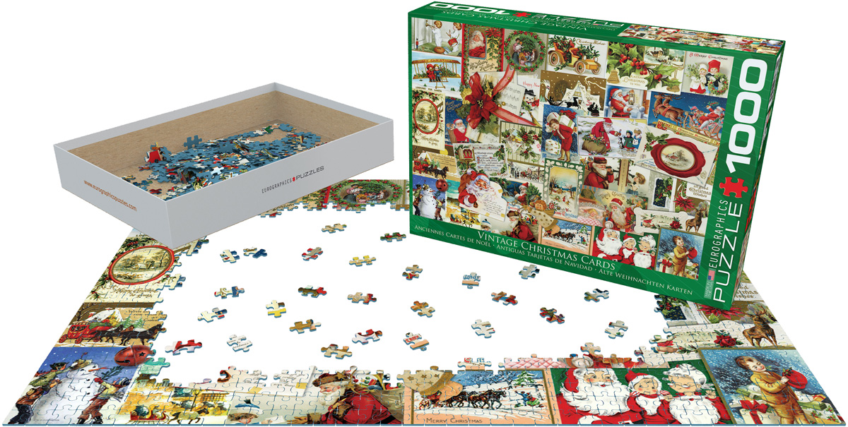 Vintage Christmas Cards, 1000 Pieces, Eurographics | Serious Puzzles