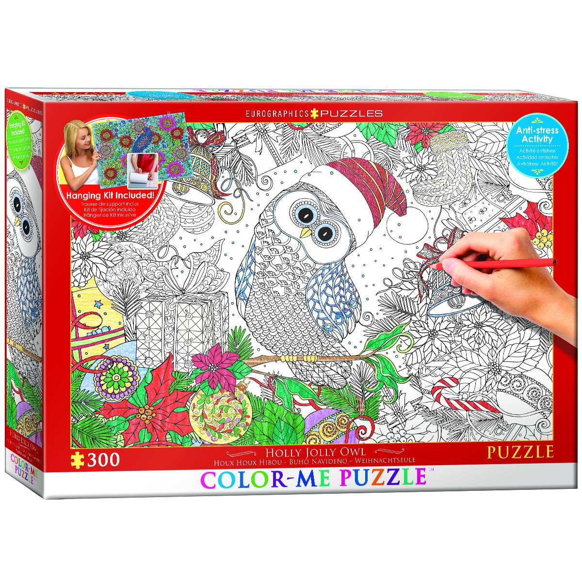Holly Jolly Owl Birds Jigsaw Puzzle