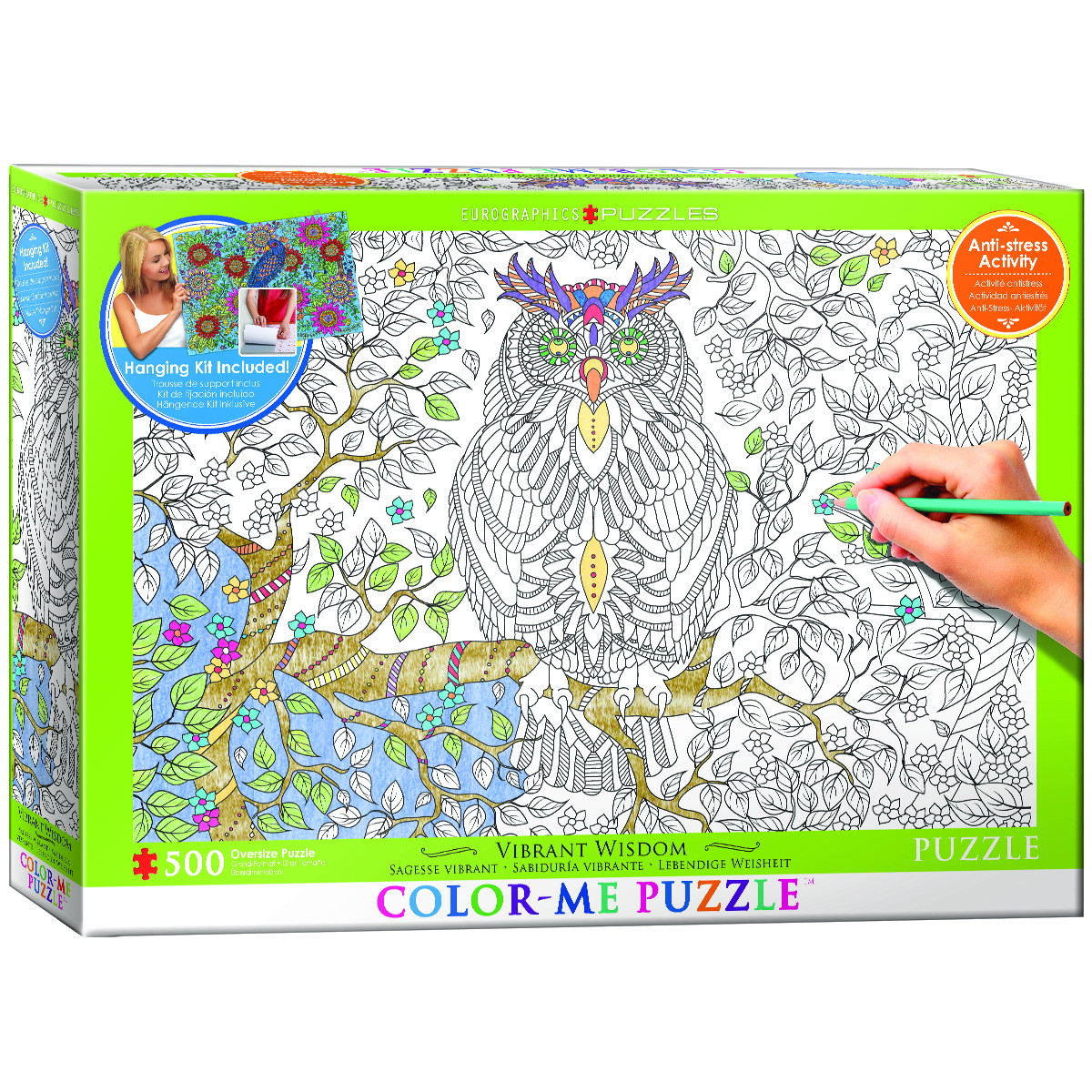 Vibrant Wisdom (Color-Me Puzzle) Birds Jigsaw Puzzle
