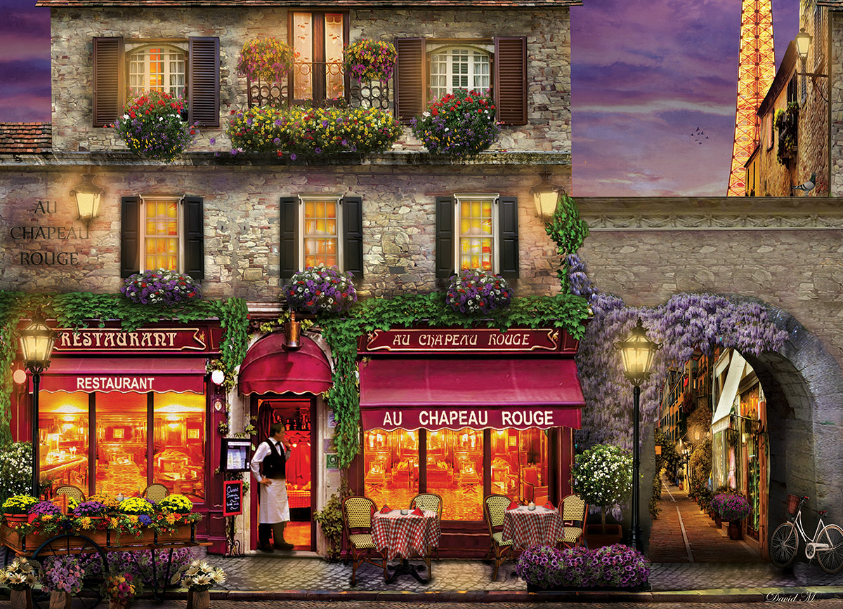 The Red Hat Restaurant, Paris Landmarks & Monuments Jigsaw Puzzle