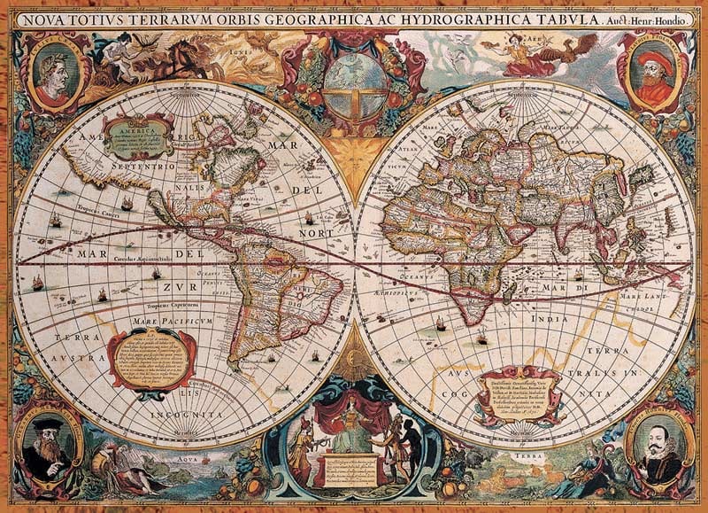Antique World Map Maps & Geography