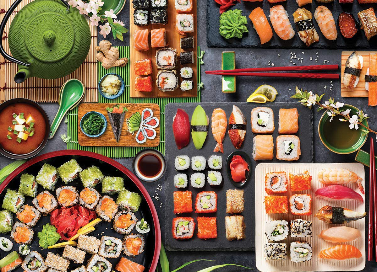 Sushi Table Food and Drink Jigsaw Puzzle