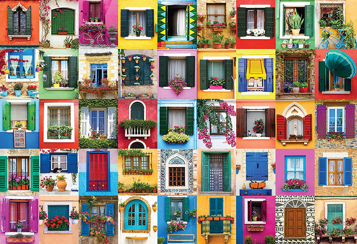 Mediterranean Windows Collage Jigsaw Puzzle
