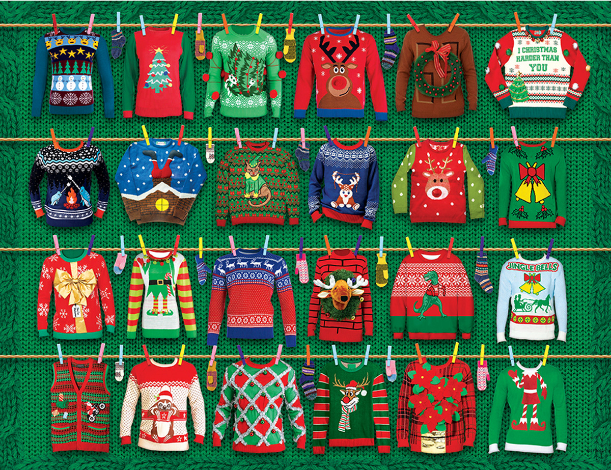 Ugly Christmas Sweaters Tin Christmas Jigsaw Puzzle