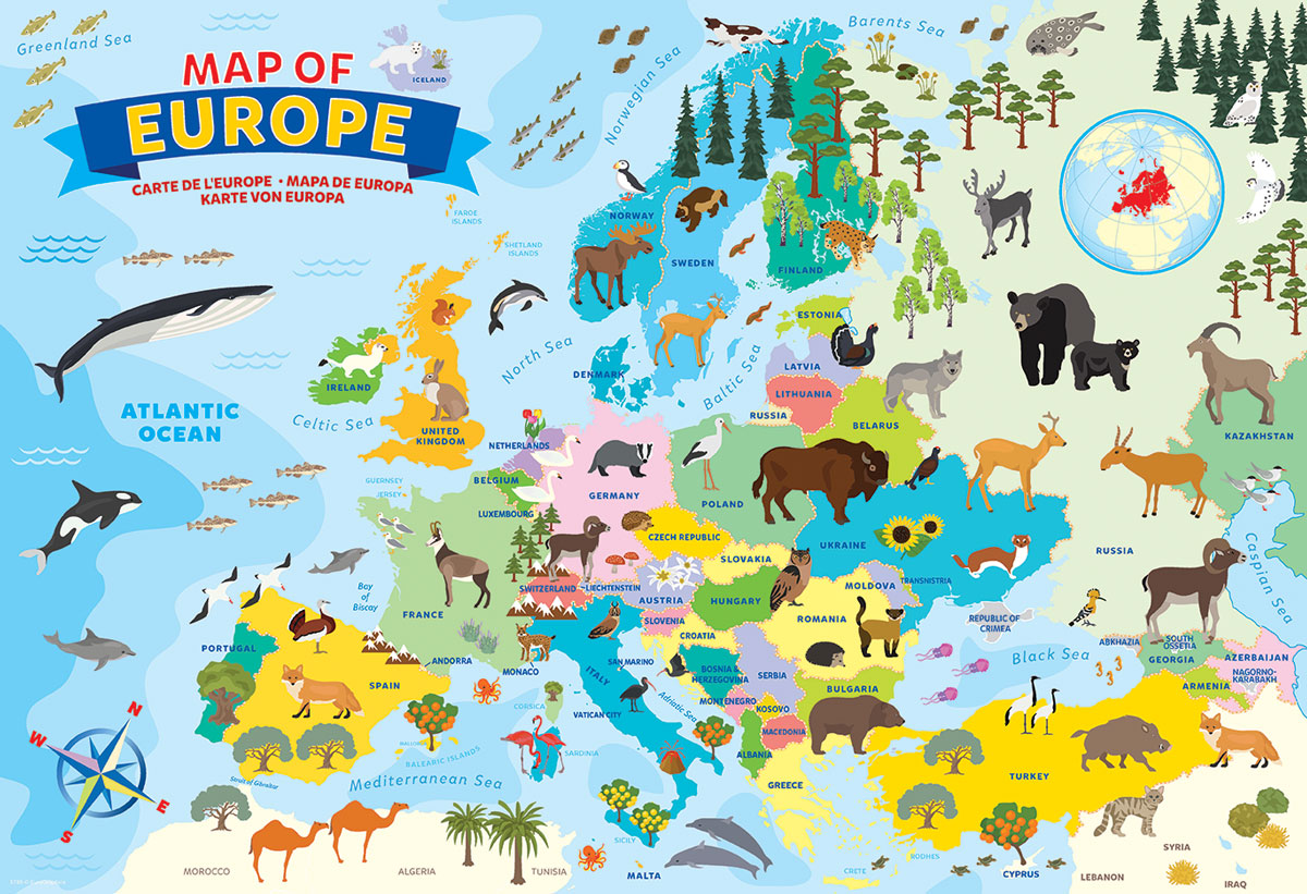 Illustrated Map of Europe Maps & Geography Jigsaw Puzzle