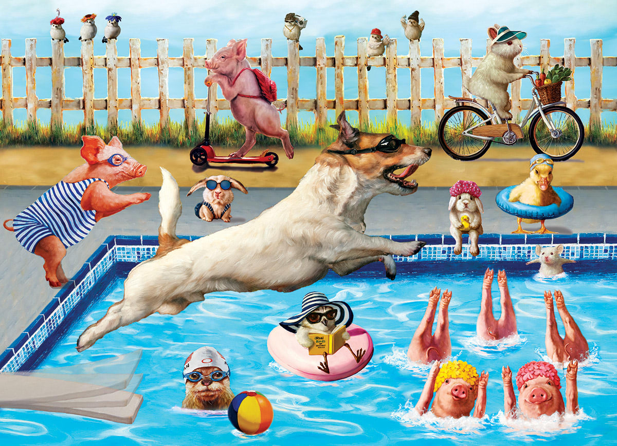 Crazy Pool Day 3D Lenticular Animals
