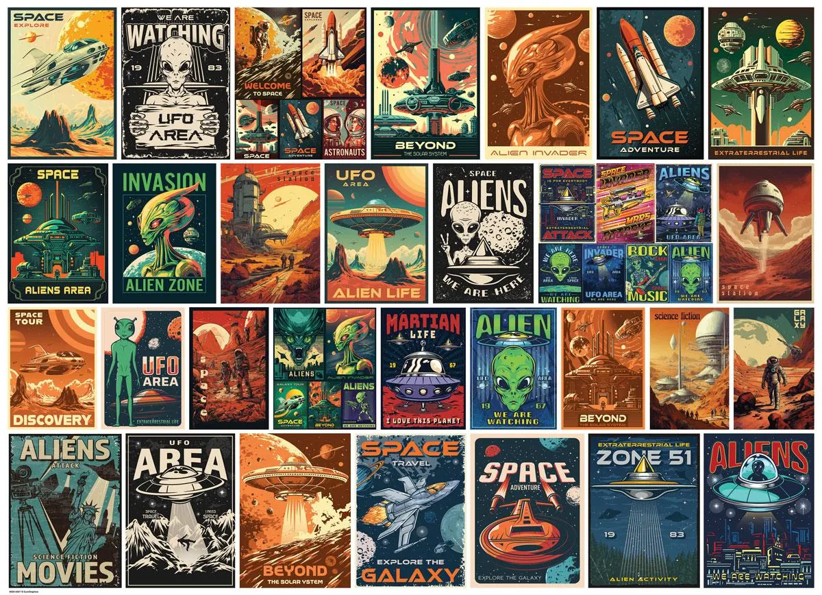 Alien Invasion Collage - Scratch and Dent Space