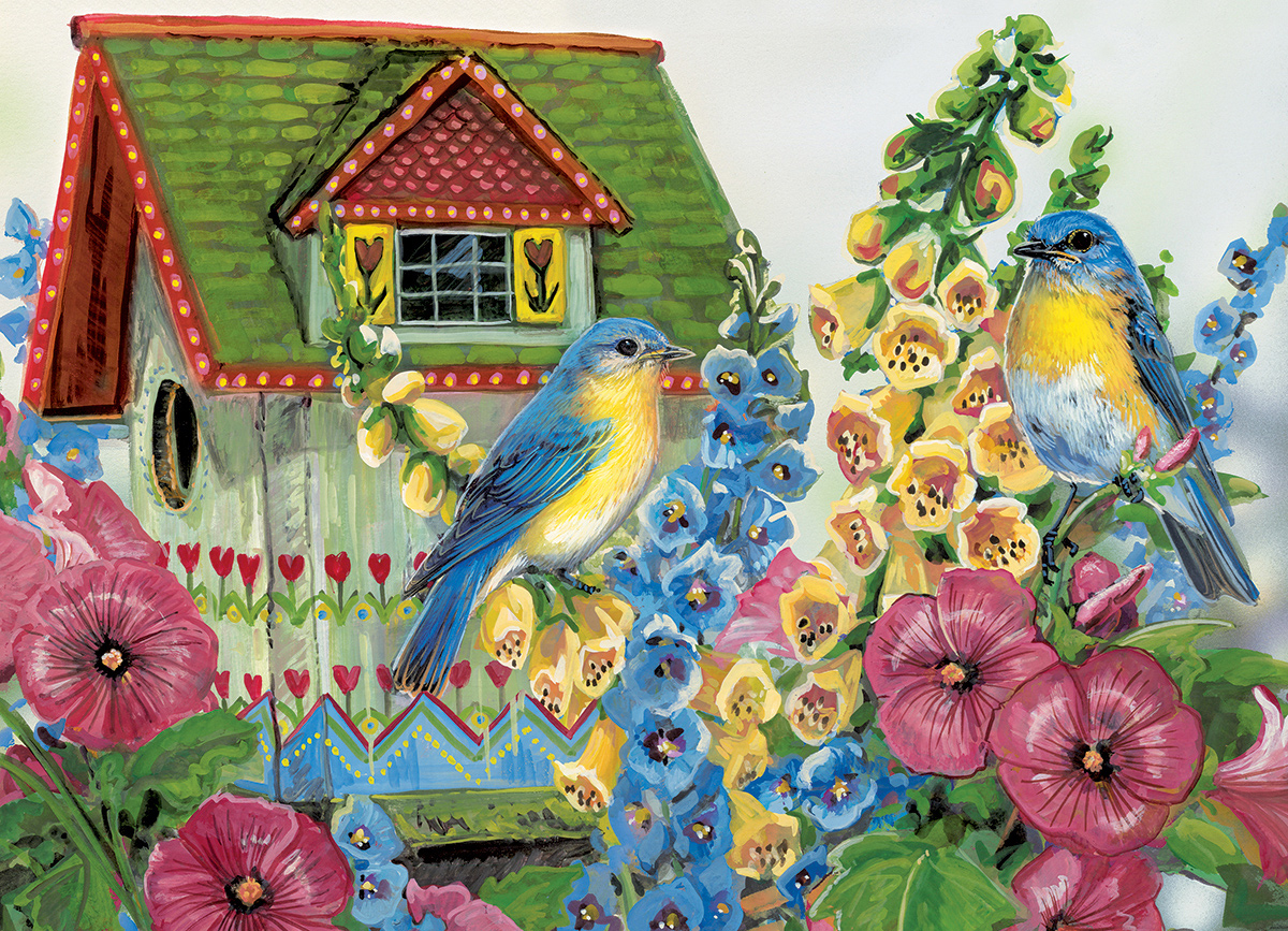 Country Cottage Birds Jigsaw Puzzle
