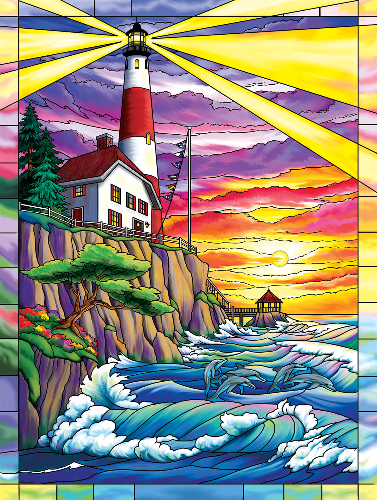 Dolphin Bay Lighthouse Lighthouse Jigsaw Puzzle