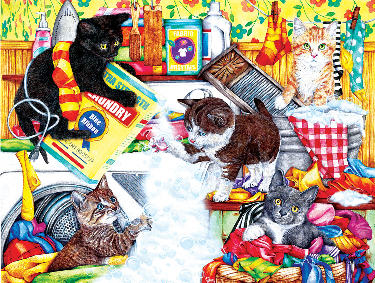 Soap Suds Cats Jigsaw Puzzle