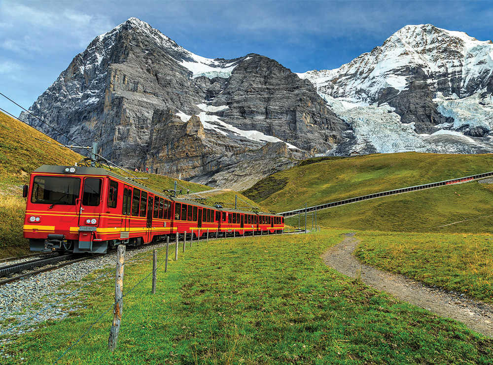 Swiss Mountain Train Train Jigsaw Puzzle