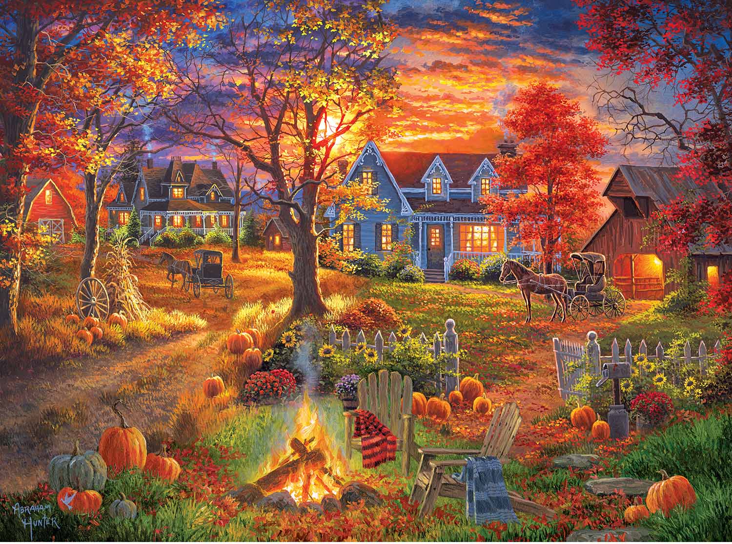 Autumn Village Countryside Jigsaw Puzzle