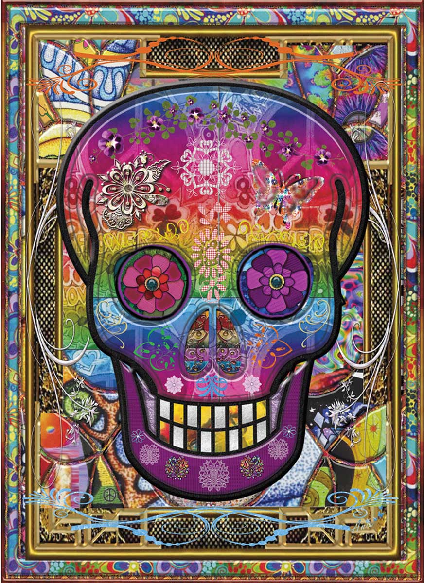 Rainbow Skull Contemporary & Modern Art Jigsaw Puzzle