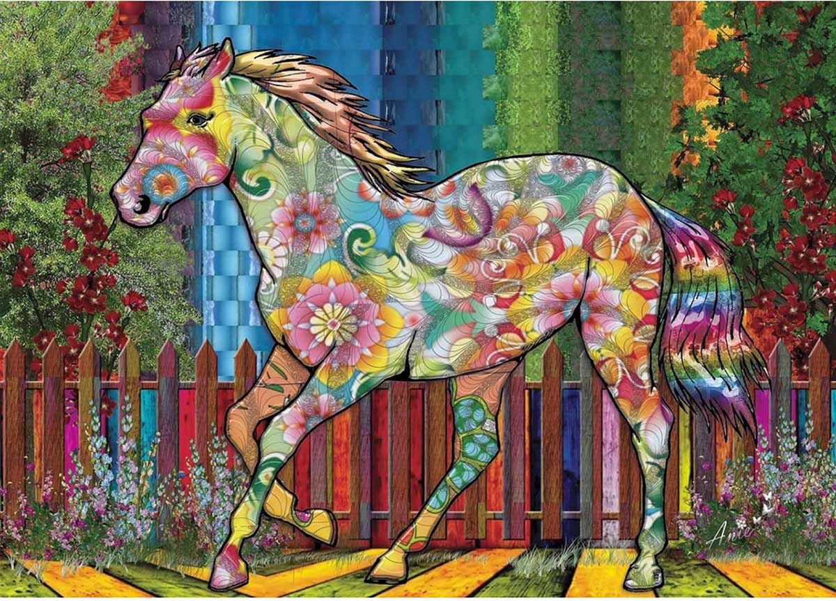 Flower Horse Horse Jigsaw Puzzle