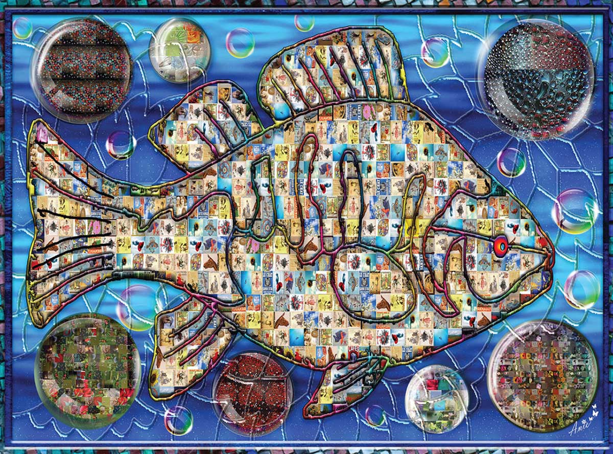 Mosaic Fish 2 Sea Life Jigsaw Puzzle