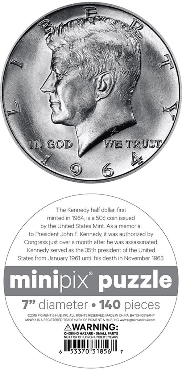 JFK Half Dollar MiniPix&reg; Puzzle