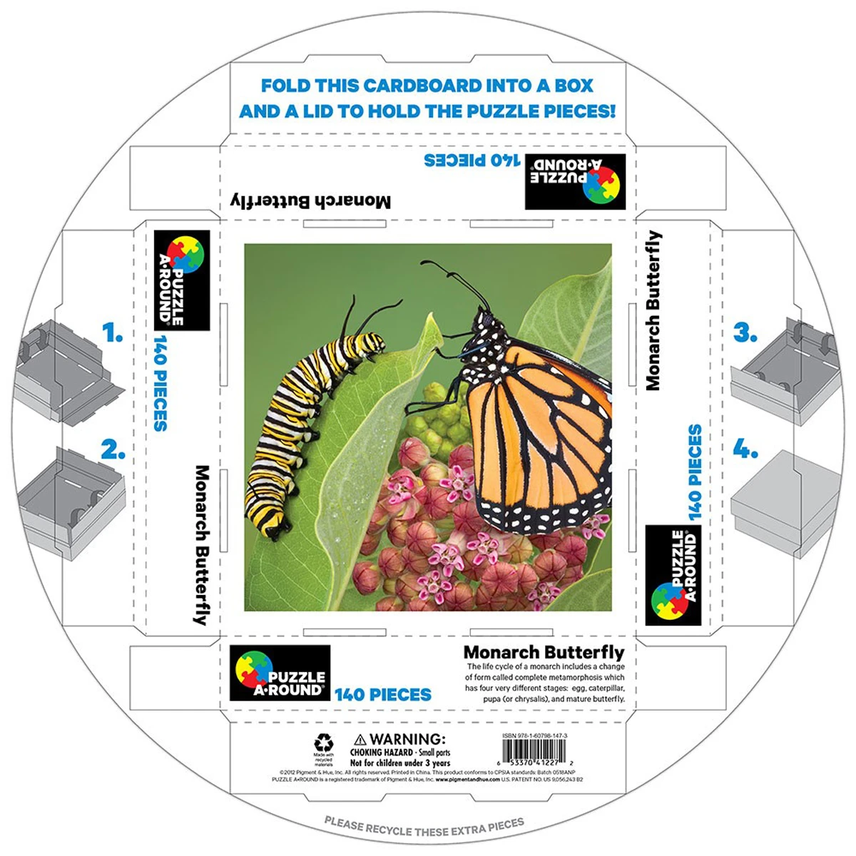 Monarch Butterfly Puzzle A&bull;Round