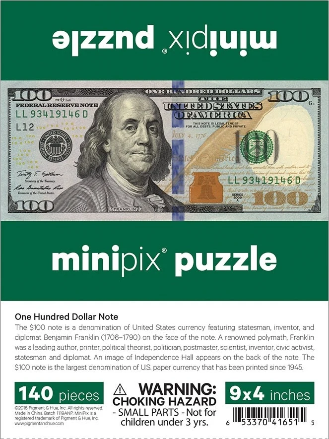 $100 Banknote MiniPix&reg; Puzzle