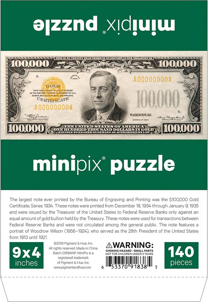 $100,000 Banknote MiniPix&reg; Puzzle - Scratch and Dent