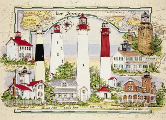 New Jersey 7 Lighthouses Chartmap Lighthouse