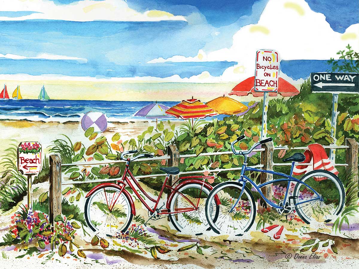 No Bicycles on the Beach Beach & Ocean Jigsaw Puzzle