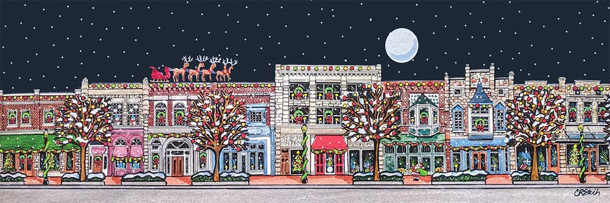 Main Street Christmas Winter Jigsaw Puzzle