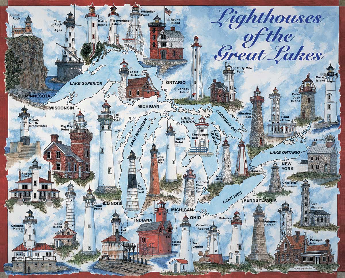 Great Lakes Lights Lighthouse Jigsaw Puzzle