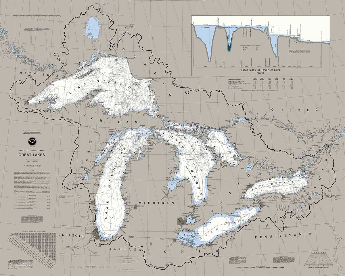 Great Lakes Nautical Chart Maps & Geography