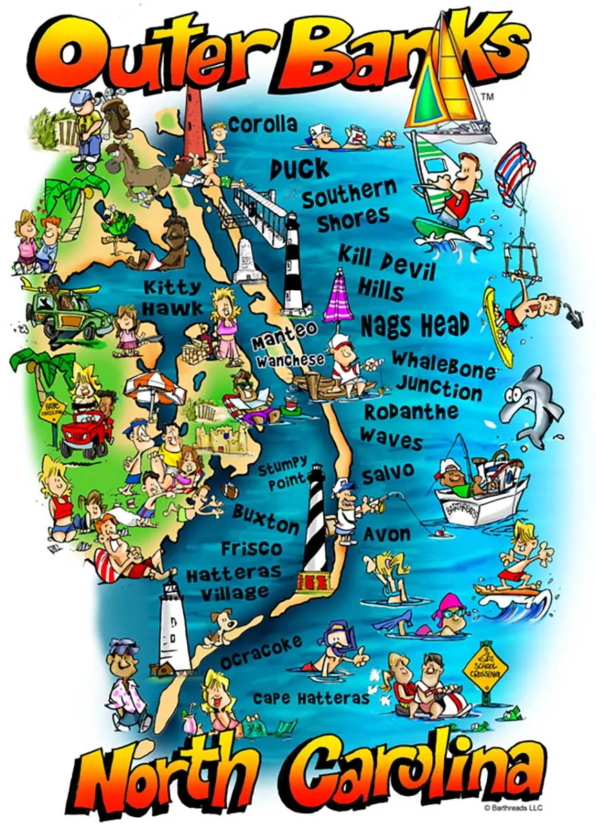 Beaches of the Outer Banks, NC Maps & Geography
