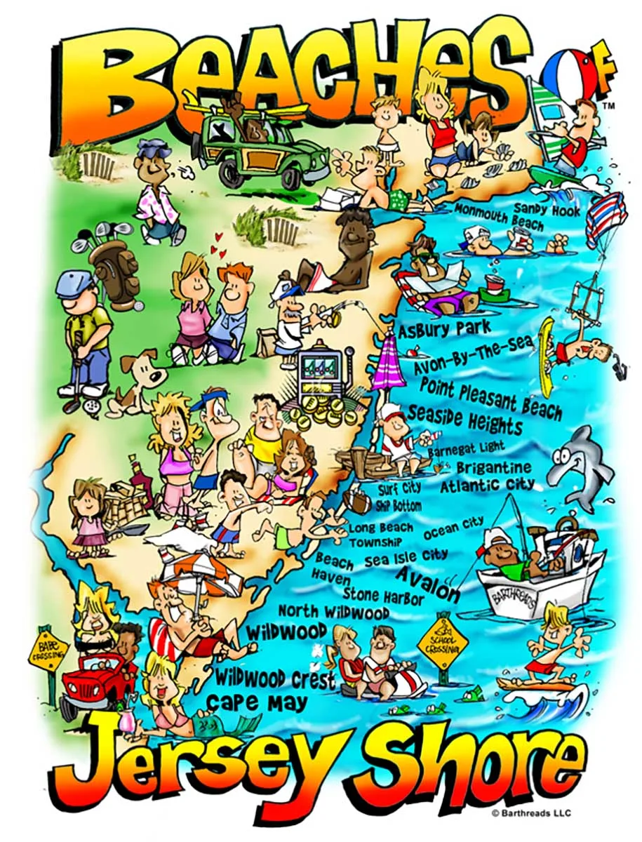 Beaches of Jersey Shore Maps & Geography