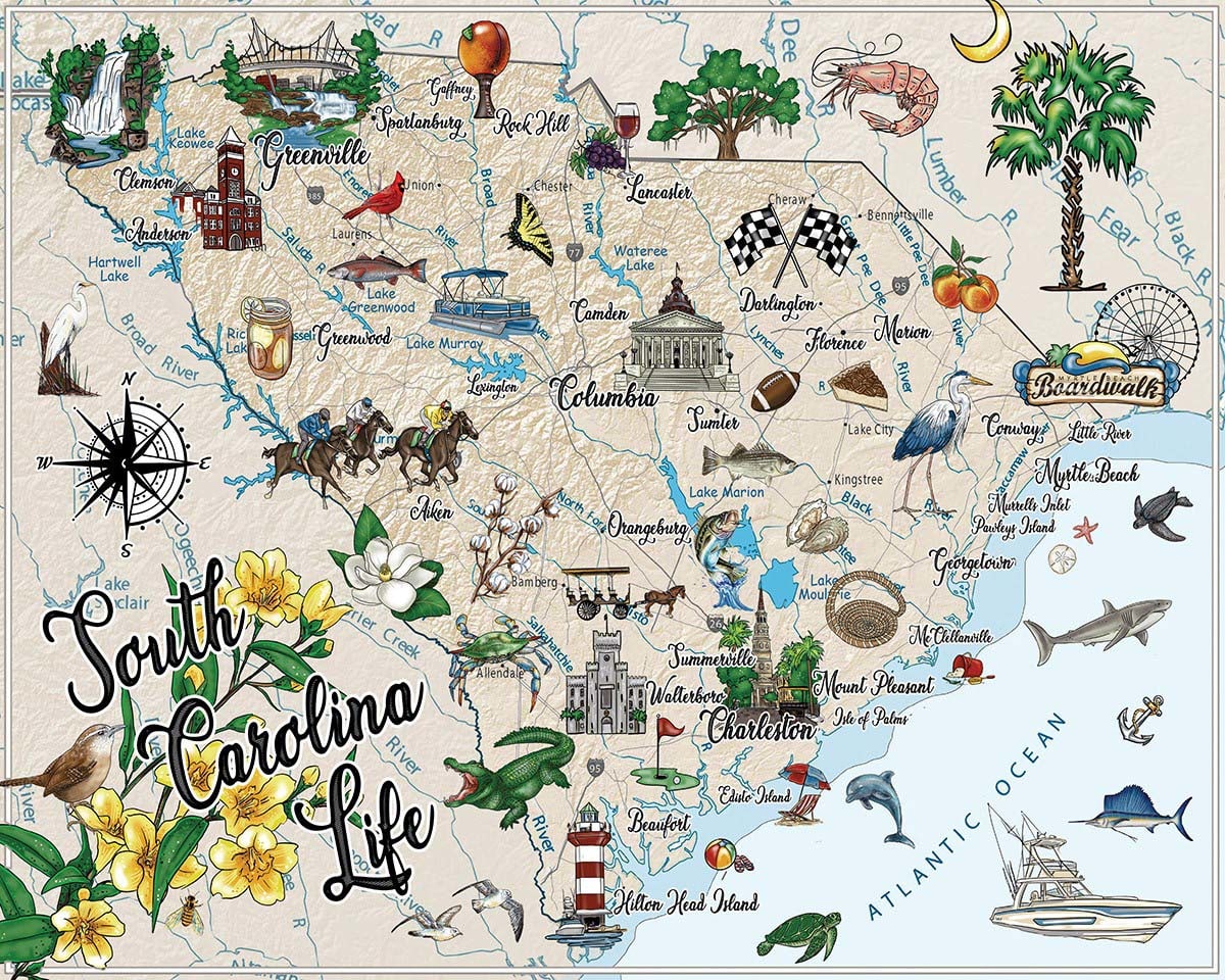 South Carolina Life Maps & Geography