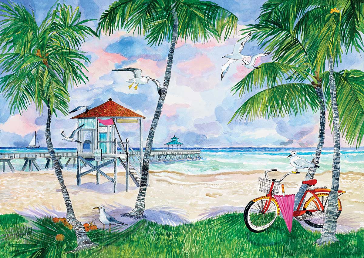 Bike to the Beach Summer Jigsaw Puzzle