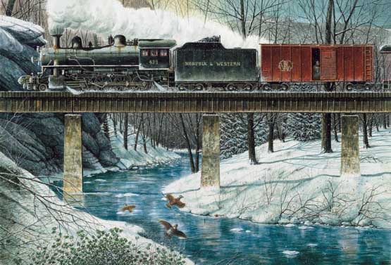 River Crossing Train Jigsaw Puzzle