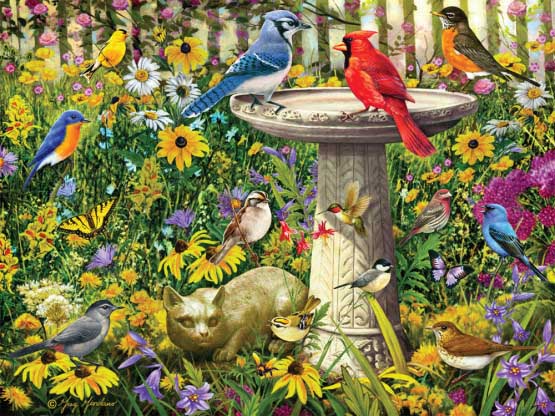 Garden Party Birds Jigsaw Puzzle