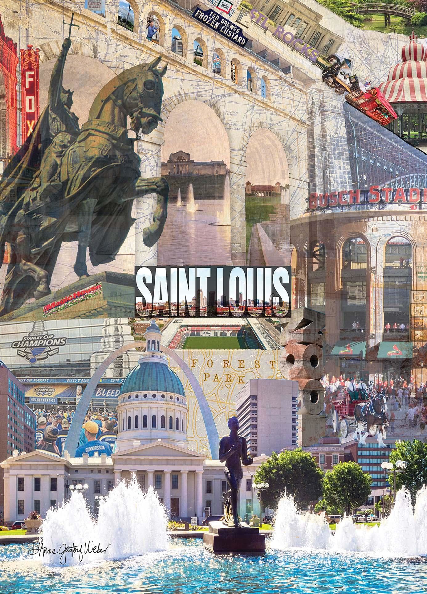 St. Louis Missouri Poster Landmarks & Monuments